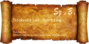 Szoboszlai Bettina névjegykártya