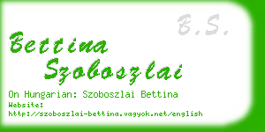 bettina szoboszlai business card